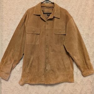 Knightsbridge Men's Classic Tan Genuine Leather Shirt Jacket